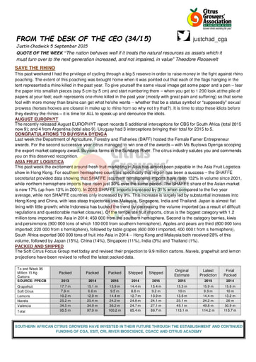 CGA - CEO Newsletter 34/2015 (05/09/15)