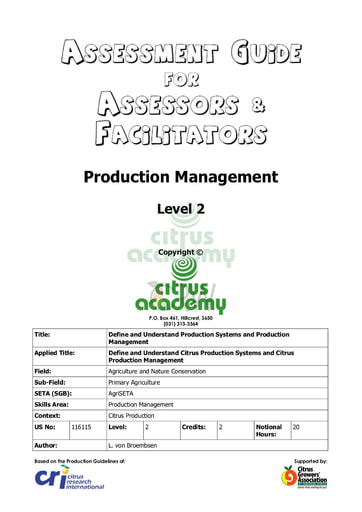 Assessment Guide for Assessors