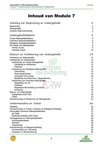 Module 7 Besproeiing en Waterkwaliteit