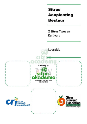 Module 2 - Sitrus Tipes en Kultivars