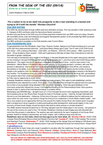 CGA - CEO Newsletter 09/2018 (02/03/18)