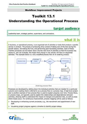 Toolkit 13.1 - Understanding the Operational Process