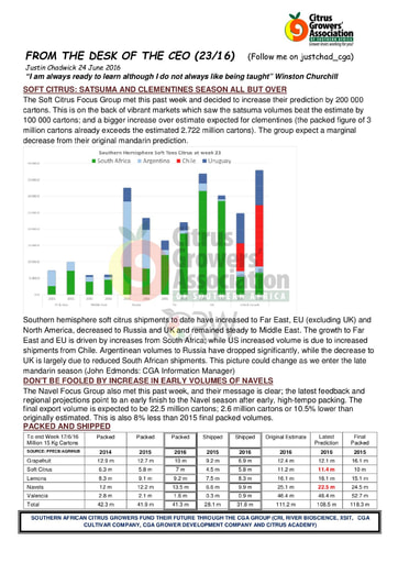 CGA - CEO Newsletter 23/2016 (24/06/16)