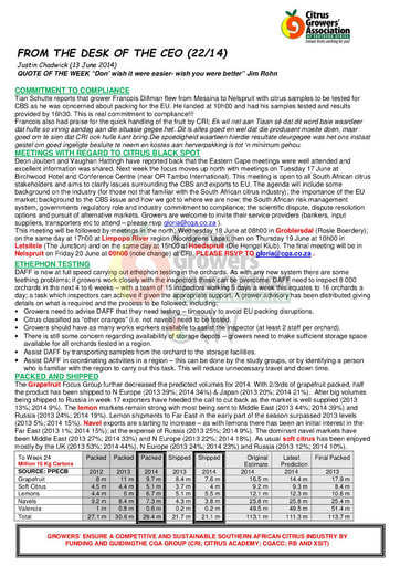 CGA - CEO Newsletter 22/2014 (13/06/14)