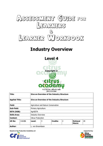 Assessment Guide for Learner