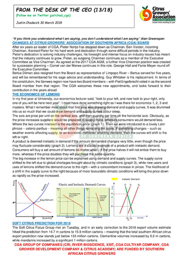 CGA - CEO Newsletter 13/2018 (30/03/18)