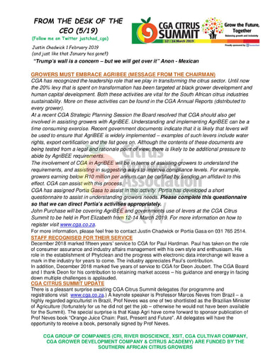CGA - CEO Newsletter 05/2019 (01/02/19)