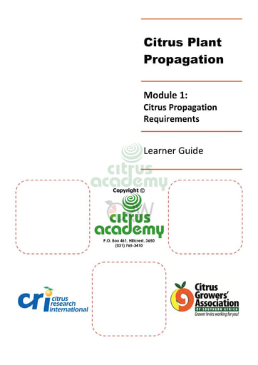 Module 1 - Citrus Propagation Requirements