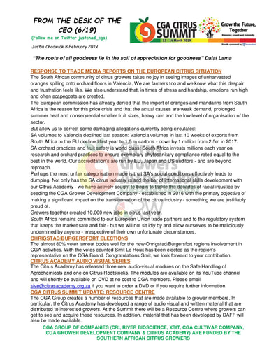 CGA - CEO Newsletter 06/2019 (08/02/19)