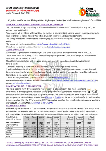 CGA - CEO Newsletter 25/2021 (09/07/21)