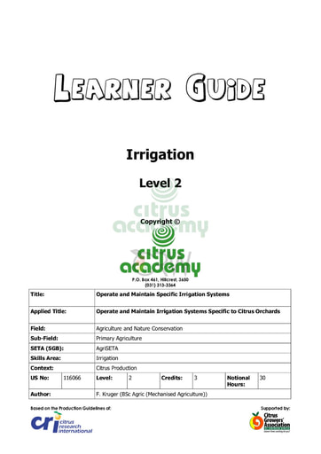 Irrigation NQ 2 Learner Guide