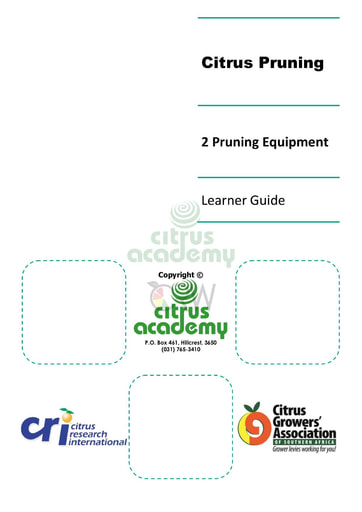 Module 2 - Pruning Equipment