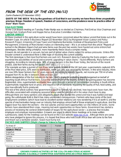 CGA - CEO Newsletter 46/2012 (23/11/12)