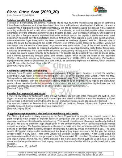 CGA Global Citrus Scan 20/2020