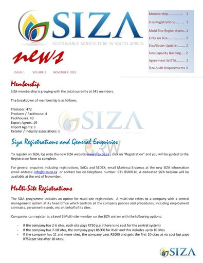 SIZA News Volume 3, Issue 1