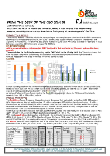 CGA - CEO Newsletter 26/2015 (10/07/15)