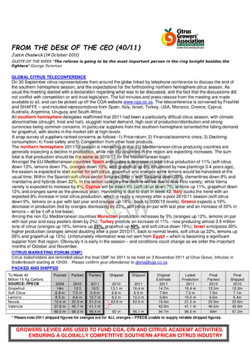 CGA - CEO Newsletter 40/2011 (14/10/11)