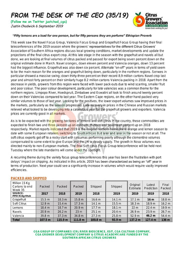 CGA - CEO Newsletter 35/2019 (06/09/19)