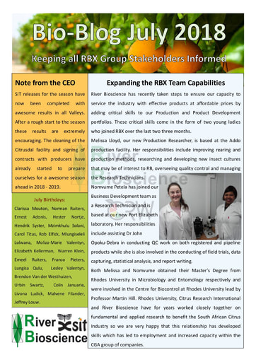 River Bioscience Bio-Blog 07/2018