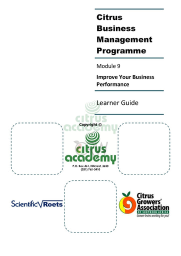 Module 9 Improve Your Business Performance