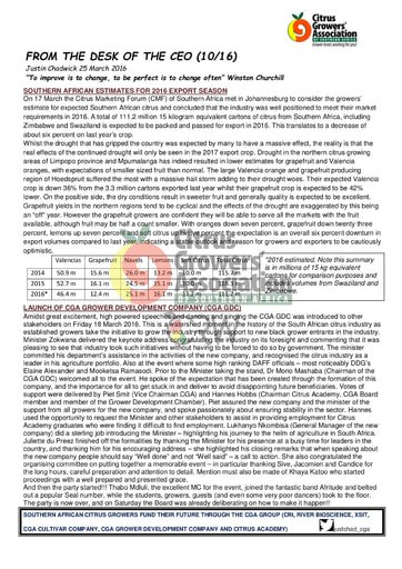 CGA - CEO Newsletter 10/2016 (25/03/16)