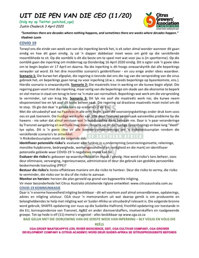 CGA - CEO Nuusbrief 11/2020 (03/04/20)