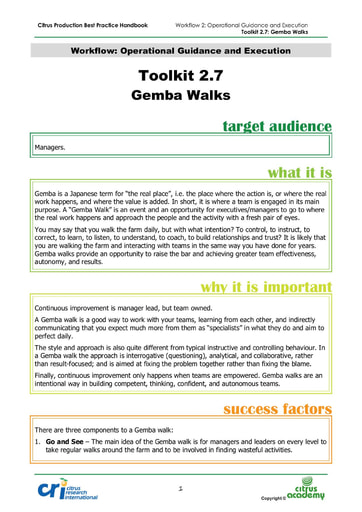 Toolkit 2.7 - Gemba Walks