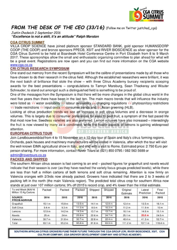 CGA - CEO Newsletter 33/2016 (02/09/16)