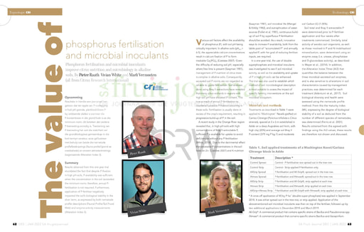 The value of phosphorus fertilisation and microbial inoculants