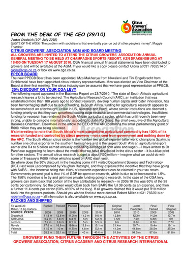 CGA - CEO Newsletter 29/2010 (30/07/10)