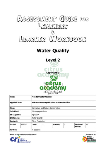 Assessment Guide for Learners