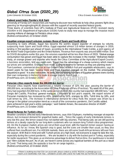 CGA Global Citrus Scan 29/2020