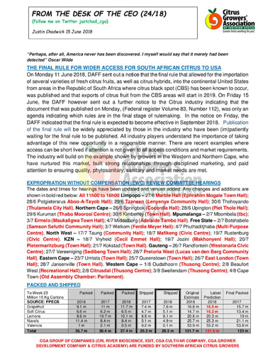 CGA - CEO Newsletter 24/2018 (15/06/18)