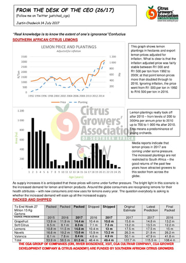 CGA - CEO Newsletter 26/2017 (14/07/17)
