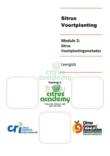 Module 2 - Sitrus Voortplantingsmetodes