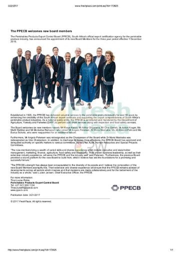 The PPECB welcomes new board members
