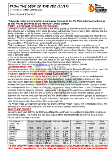 CGA - CEO Newsletter 21/2017 (09/06/17)