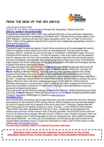 CGA - CEO Newsletter 09/2010 (05/03/10)