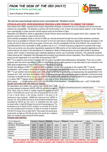 CGA - CEO Newsletter 43/2017 (10/11/17)