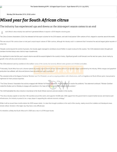 Mixed year for South African citrus