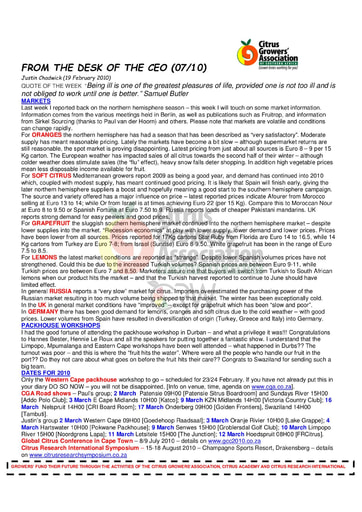 CGA - CEO Newsletter 07/2010 (19/02/10)