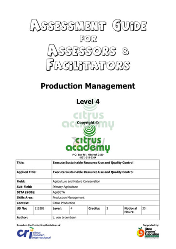 Assessment Guide for Assessors