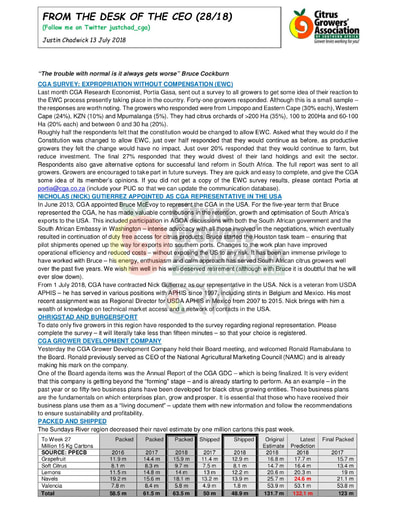 CGA - CEO Newsletter 28/2018 (13/07/18)