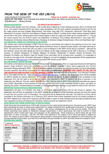 CGA - CEO Newsletter 38/2014 (03/10/14)