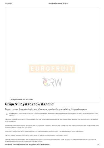 Grapefruit yet to show its hand