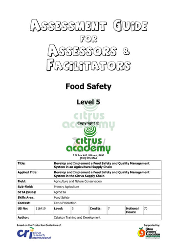 Assessment Guide for Assessors