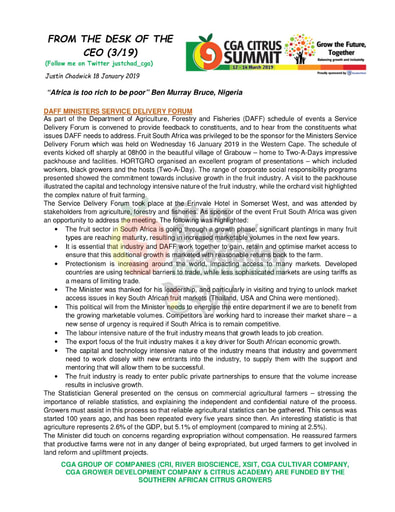 CGA - CEO Newsletter 03/2019 (18/01/19)