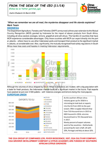CGA - CEO Newsletter 11/2018 (16/03/18)