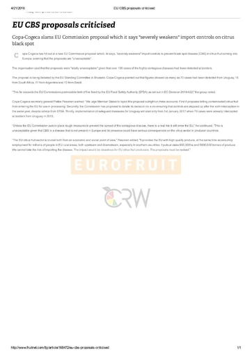 EU CBS proposals criticised