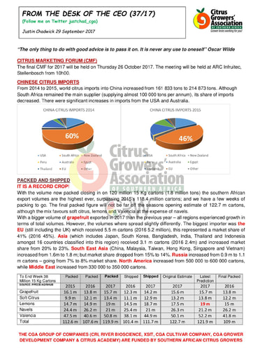 CGA - CEO Newsletter 37/2017 (29/09/17)